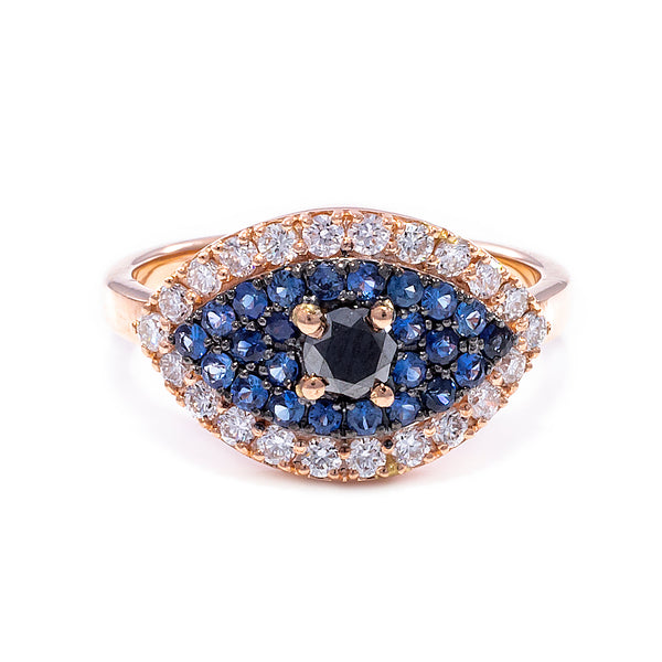 Blue Sapphire Evil Eye Ring