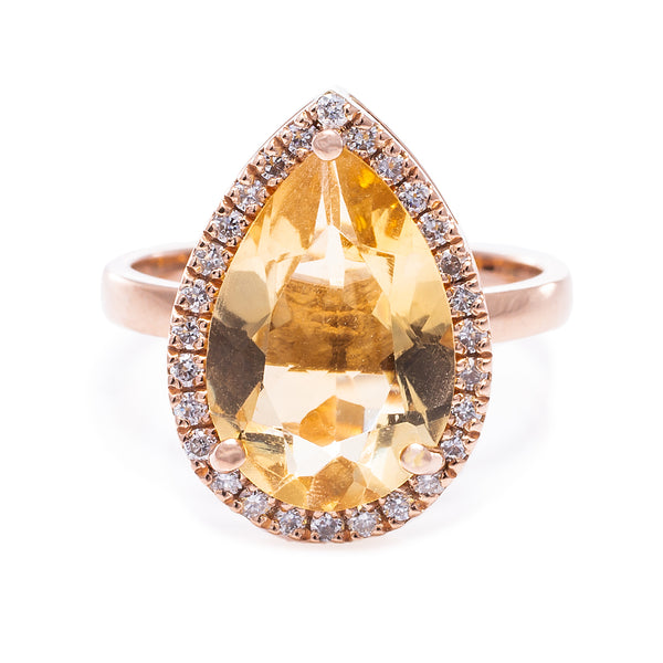 Citrine and Diamonds Ring