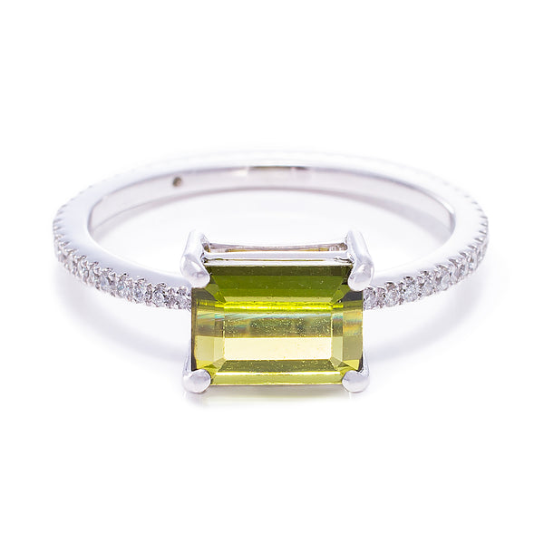 Green Tourmaline Pinky Ring