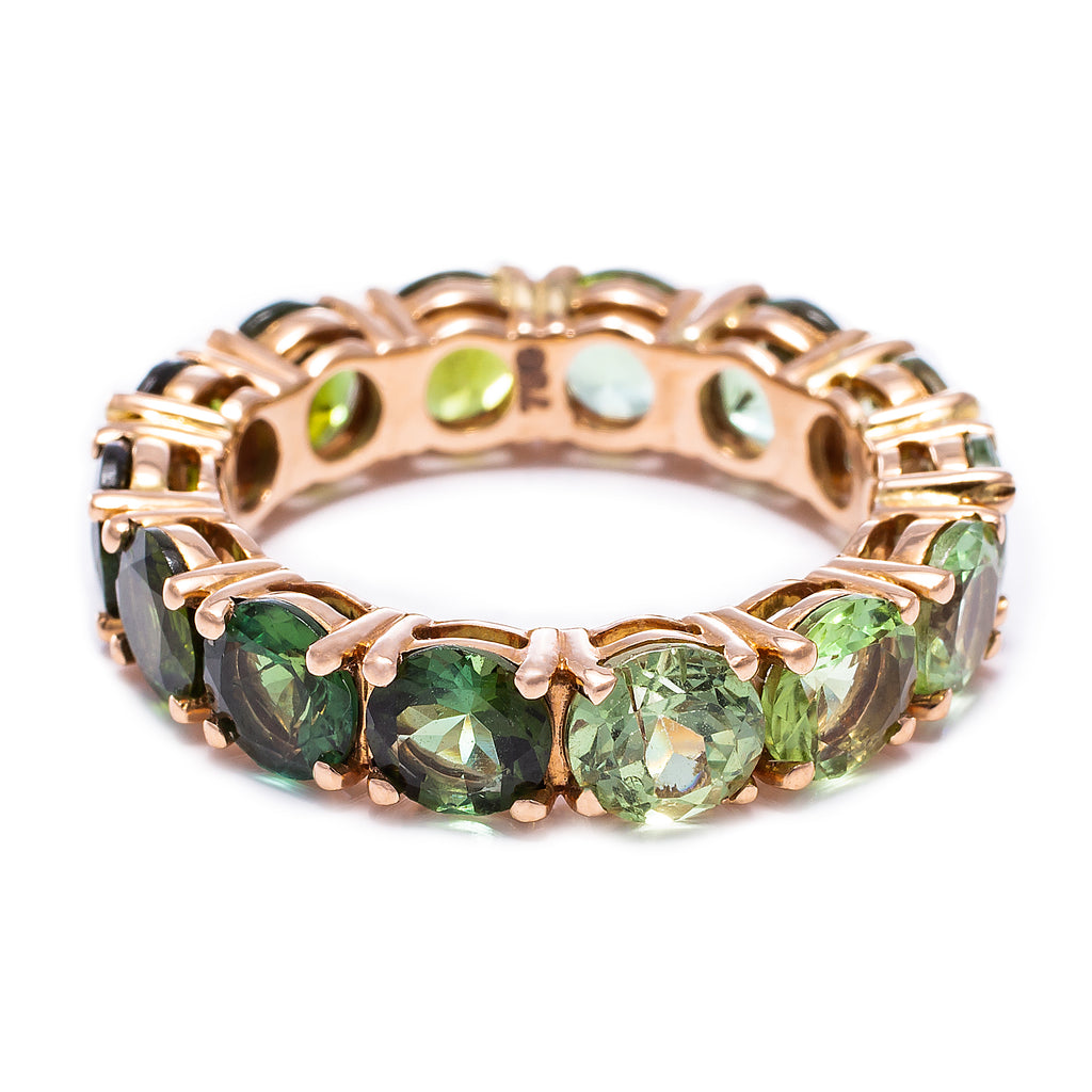 Two Greens Tourmaline Eternity Ring