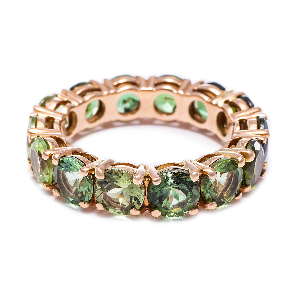 Two Greens Tourmaline Eternity Ring