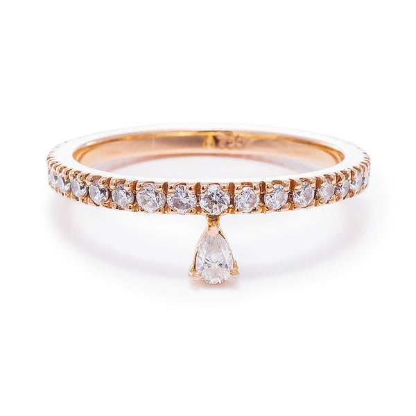 Eternity Ring with Pear-Shaped Diamond