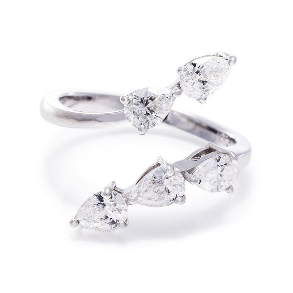 Pear-Shaped Diamond Pinky Ring