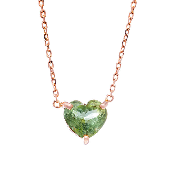 Green Tourmaline Heart Necklace