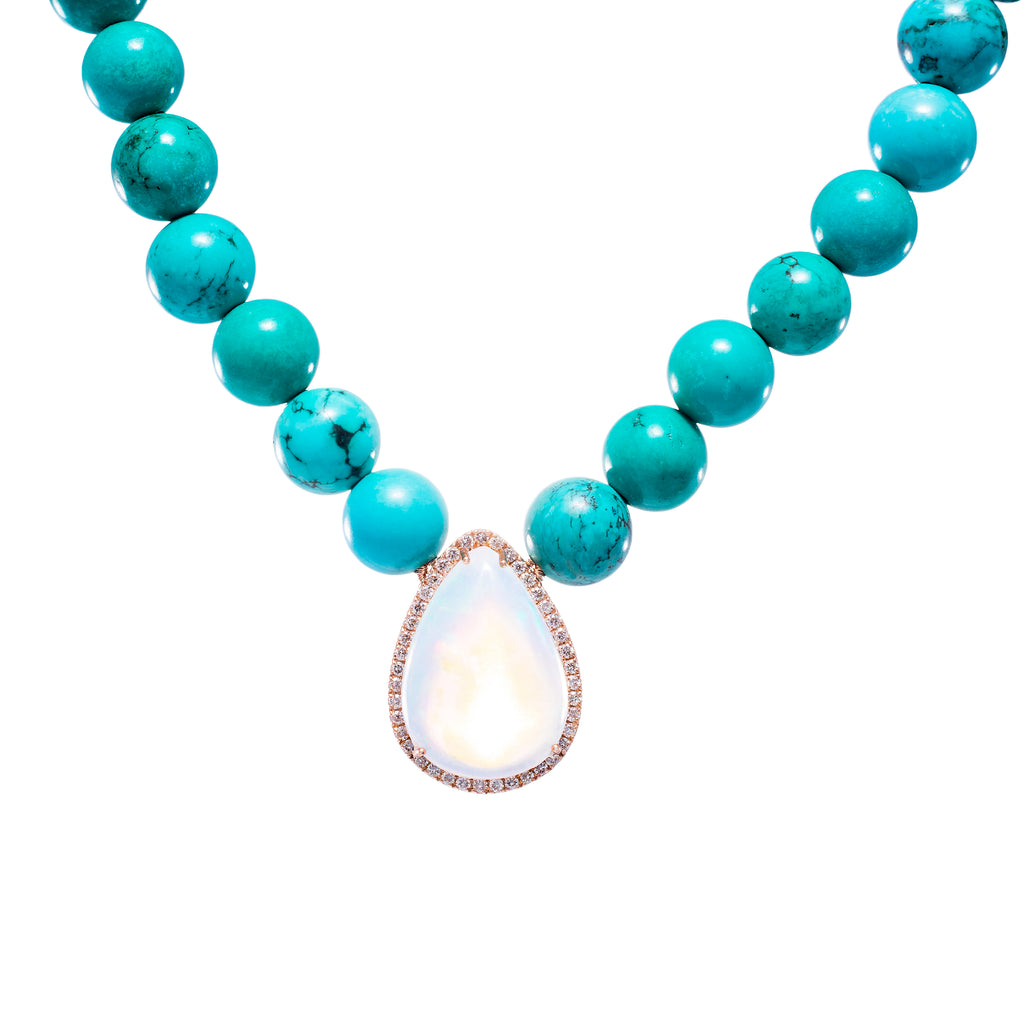 Turquoise Beads with Opal