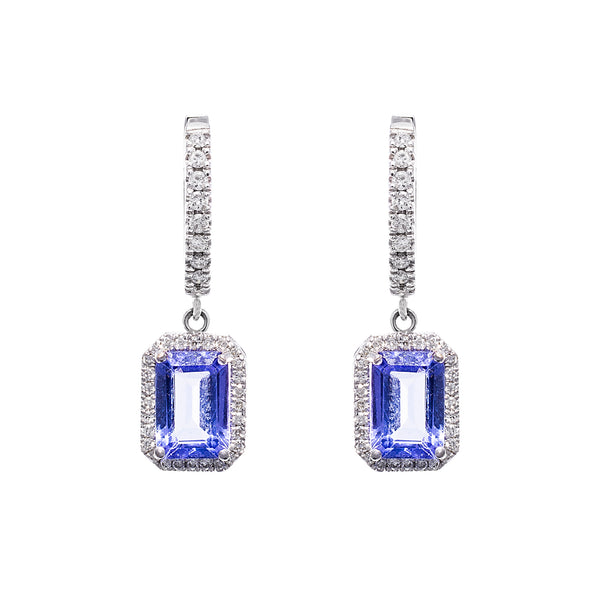 Tanzanite & Diamond Huggies