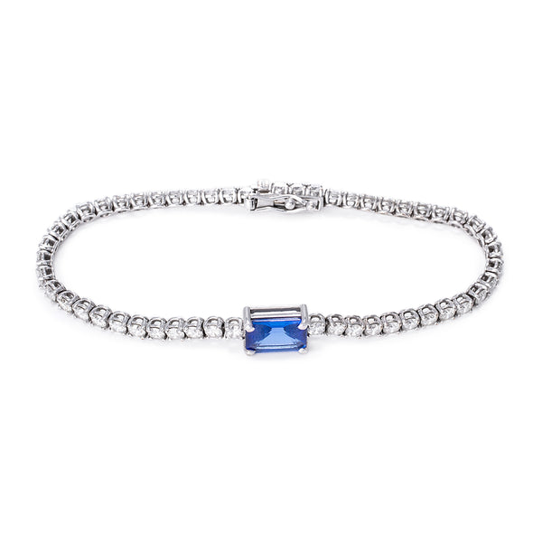 Diamonds & Tanzanite Tennis Bracelet