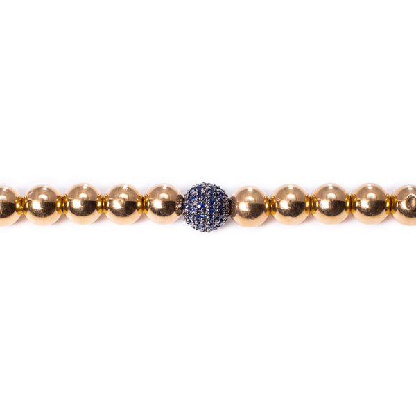 Gold & Black Diamonds Ball Bracelet