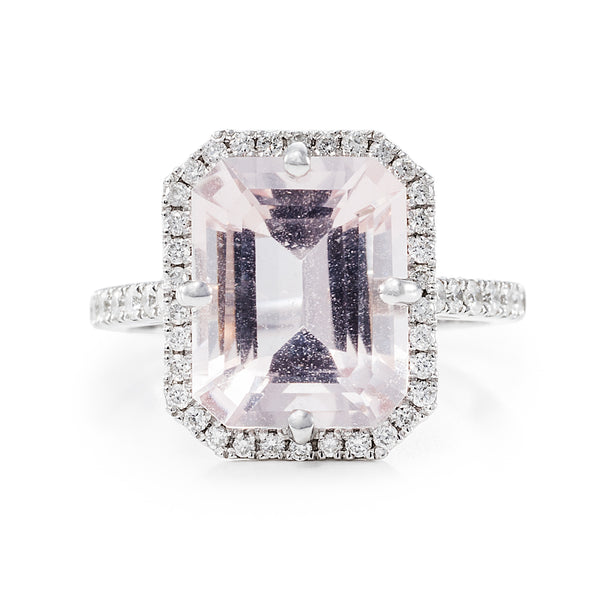 Morganite & Pave Diamond Ring