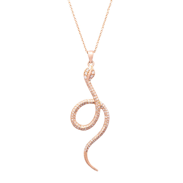 Diamond Snake Pendant - LimeLiteJewellery.com