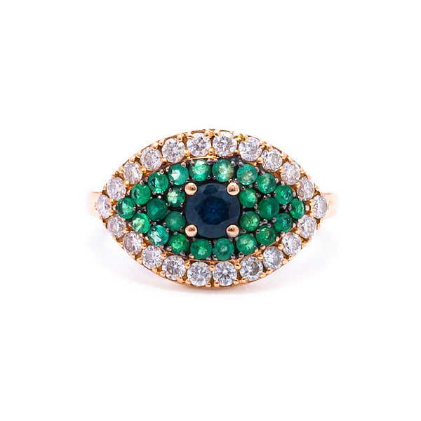 Green Evil Eye Ring - LimeLiteJewellery.com