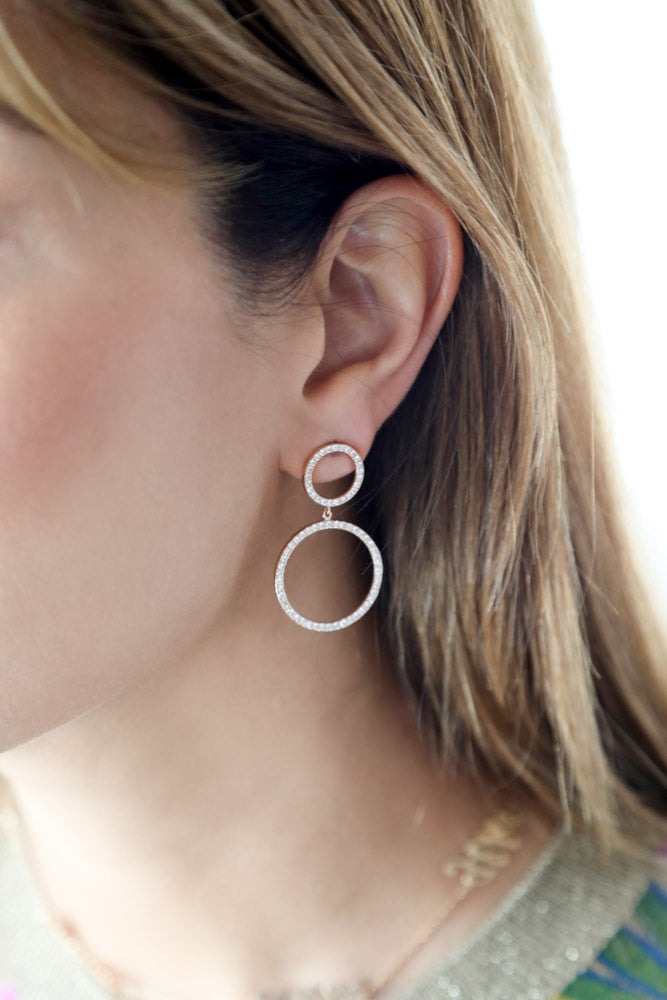 Double Circle Earrings - LimeLiteJewellery.com