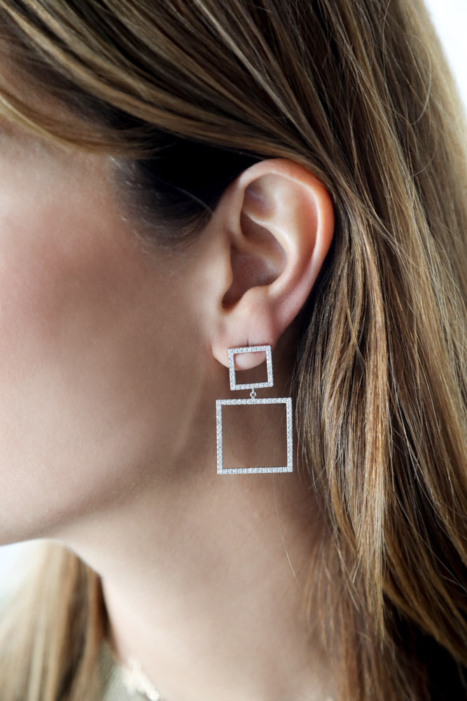 Double Square Earrings - LimeLiteJewellery.com
