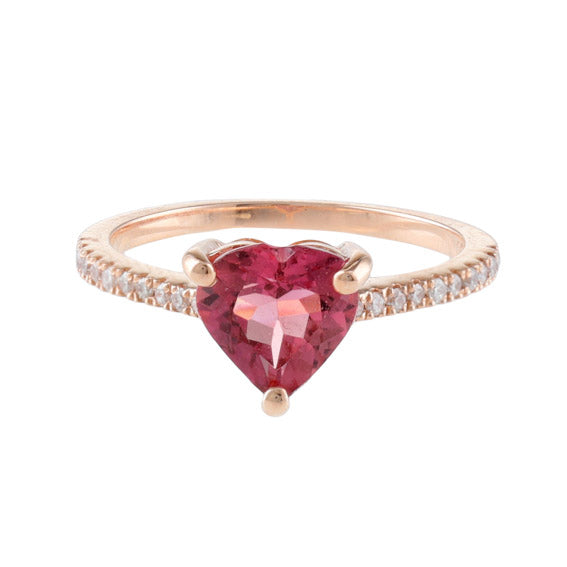 Heart-shaped Tourmaline Pinky Ring