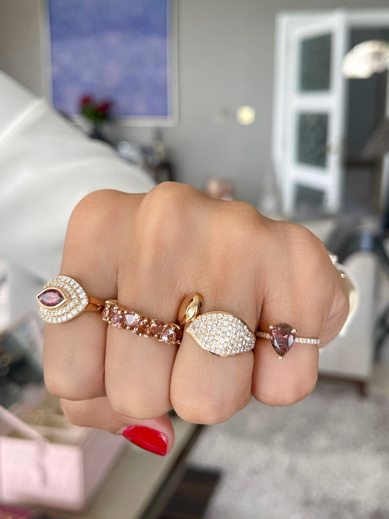 Pear-Shaped Tourmaline Pinky Ring